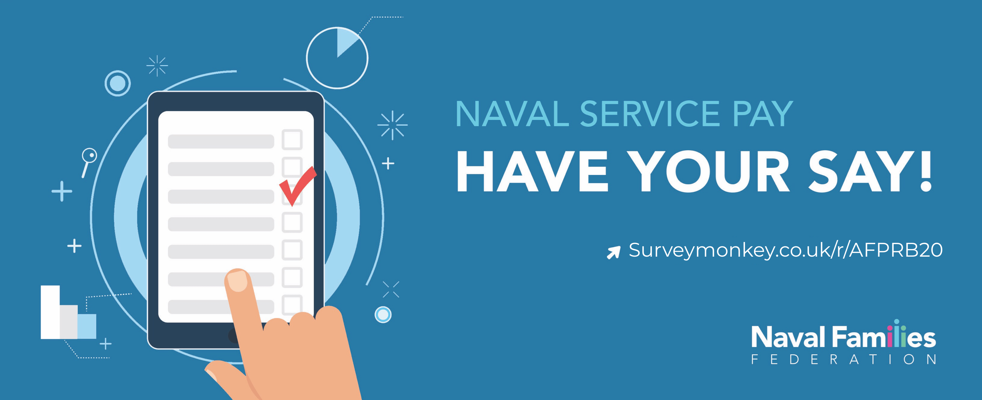 Poster depicting the naval service pay survey