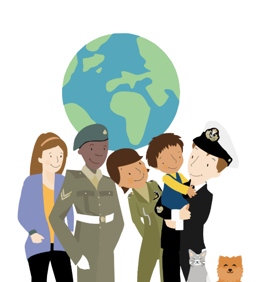 Real Life Military Family Illustration