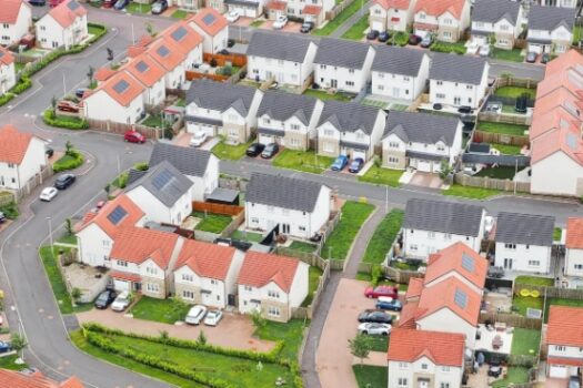 birdseye view of houses
