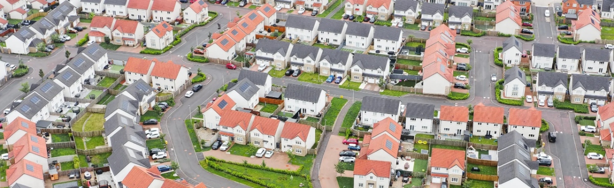 birdseye view of houses